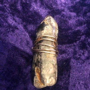 Fluorite Hand Wrapped Stone  ( 2 in  x .5 in ) (10)