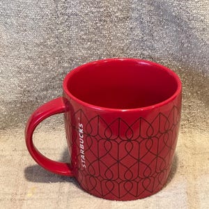 2013 Starbucks Red Interlock Heart Mug Cup 14 Oz. - Etsy