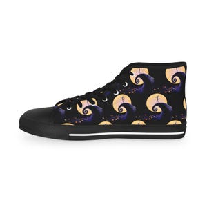 L'Étrange Noël de nos jours Baskets montantes Chaussures design, Baskets d'Halloween, Chaussures gothiques, Chaussures punk rock, Streetwear pour hommes image 8