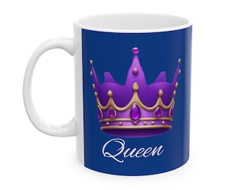 Queen Crown Ceramic Coffee Mug: Royal Majesty Gift
