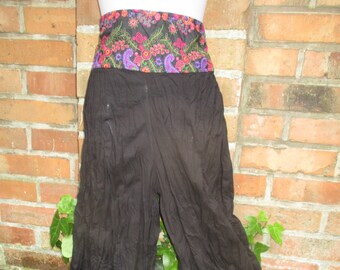 Hosenrock Hose Rock Lang Maxi Alternativ Mittelalter ethno Hippie schwarz black bunt Retro bestickt Goa S/M oder L/XL