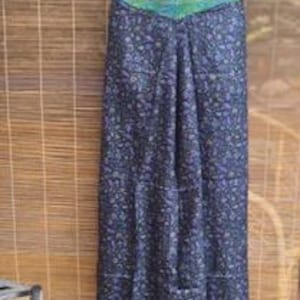 Silk pants Sari pants Harem pants Skirt skirt Silk Hippie Goa Yoga pants colorful blue green Summer pants side slit thin light Summer