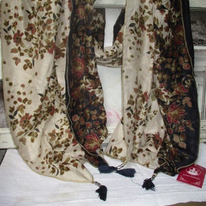 Silk scarf silk scarf shawl stole scarf 2.00 x 50 cm pattern noble hippie ethno Goa colorful beige blue 22 light hairband