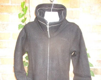 Jacke Mantel Winterjacke Wolljacke Wolle schwarz Schurwolle gefilzt XS S M L XL  Kurzmantel Damenjacke