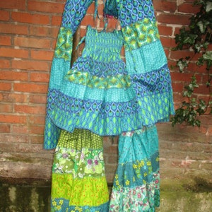 Children&#39;s dress skirt hippie Goa summer dress girls blue petrol colorful beach dress