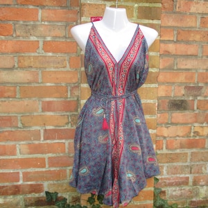 Shirt Top Dress Blouse Summer Silk Colorful Elf Goa Midi Hippie Free Purple Blue Backless