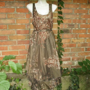 Dress silk silk dress summer dress wrap ethno Nepal sari long maxi brown beige light wrap