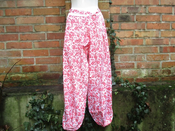 Pants Summer Harem Pants Baggy Pants Trousers Hippie Ethno Goa Batik New  S-XL Colorful Pattern Bags Belt Red White Maja