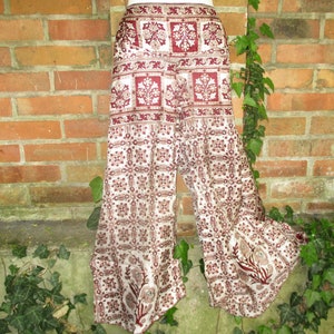 Silk Pants Sari Pants Harem Pants Skirt Skirt Silk Hippie Goa Yoga Pants Colorful Indian Ethnic Summer Pants Elephant