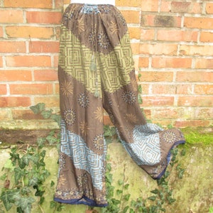 Silk Pants Sari Pants Harem Pants Skirt Skirt Silk Hippie Goa Yoga Pants Colorful Green Summer Pants 24