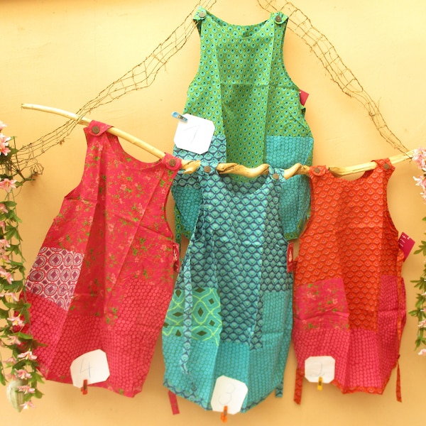Kinder Kleid Schürze Hippie Goa Sommerkleid Mädchen bunt 6 Jahre 122 128