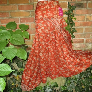 Pants silk harem pants pump pants hippie ethnic Goa yoga pants Nepal silk pants light colorful red rust festival summer pants