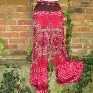 Pants Summer Harem Pants Baggy Pants Fabric Pants Hippie Ethno Goa Batik New S-XL Colorful Red Pink Pattern Mandala Beach Pants
