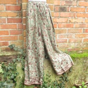 Silk Pants Sari Pants Harem Pants Skirt Skirt Silk Hippie Goa Yoga Pants Colorful Green Summer Pants 24
