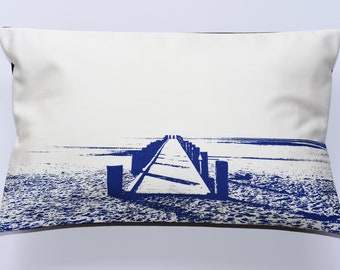 Kissen Föhr - Brücke blau