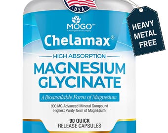 Chelamax Magnesium Glycinate Capsules, High Absorption, 900mg