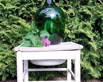 Alter Weinballon, alter Demijohn, alte Flasche, Vorratsbehälter, Dekoglas shabby, vintage, Landhaus