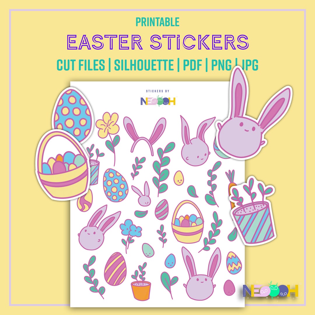 Printable Easter Stickers Spring Planner Stickers - Etsy