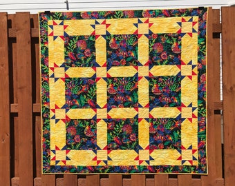 Handmade Whimsical Tropical Fish Lap Quilt