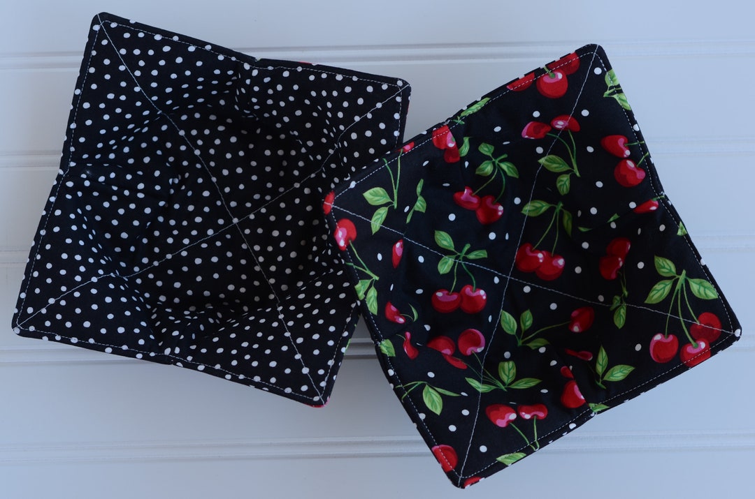 Reversible Soup Bowl Cozies Cherries Etsy