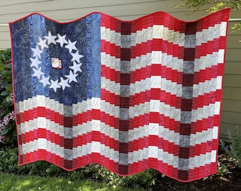 American Flag Handmade Quilted Wall Hanging