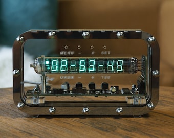 Tubo de hielo nixie reloj IV-18 VFD Único nixie vintage reloj nixie tubo reloj nixie reloj steampunk reloj de lujo nixie escritorio clok