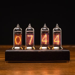 Nixie-Tube-Clock-IN-14-vintage-retro-tafel-klok-ziet er perfect uit afbeelding 1