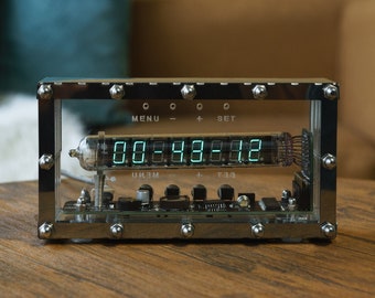 NIXIE Tube Clock IV-18 | Unique Ice Tube Clock | Perfect Gift for Him | Vintage Home Decor | Retro Electronic Timepiece