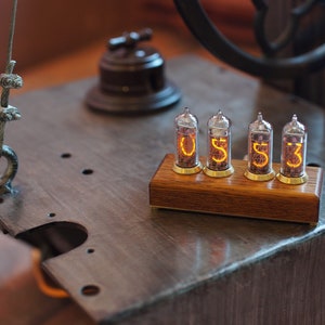 Nixie-Tube-Clock-IN-14-Vintage-Retro-Table-Clock-Looks-Perfect 画像 9