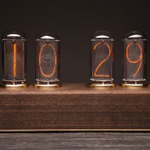 Nixie Tube Clock - Easy Replaceable IN-18 Tubes, Unique Gift Idea, Retro Home Decor, Vintage Style Timepiece