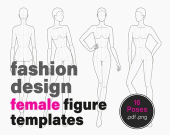 pics Printable Fashion Figure Templates Pdf fashion template etsy