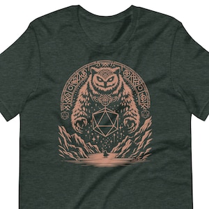 Fantasy Forest Bearowl T-Shirt: Mythical Creature Design, Tabletop RPG Gaming Apparel, Unique Gift for Gamers, Soft , ttrpg Shirt