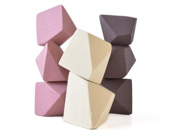 Rock Blocks Neapolitan (set of 8) Toys for Toddlers Montessori Toys Balancing Blocks Handmade Gift for Kids Open Ended Play Waldorf Toys