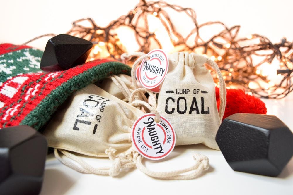 Stocking Stuffer Lump of Coal Soap on the Naughty List Bag Small Gifts  Under 5 Dollars Men Women Guys Filler Funny Gag Novelty Christmas 
