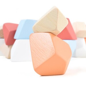 Rock Blocks Terra set van 16 Speelgoed voor peuters Montessori Speelgoed Balancerende blokken Handgemaakt cadeau voor kinderen Open Ended Play Waldorf Toys afbeelding 7