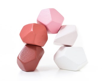 Rock Blocks Blush (set van 5) Speelgoed voor peuters Montessori Speelgoed Balancerende blokken Handgemaakt cadeau voor kinderen Open Ended Play Waldorf Toys