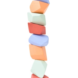 Rock Blocks Oasis set of 8 Toys for Toddlers Montessori Toys Balancing Blocks Handmade Gift for Kids Open Ended Play Waldorf Toys image 5