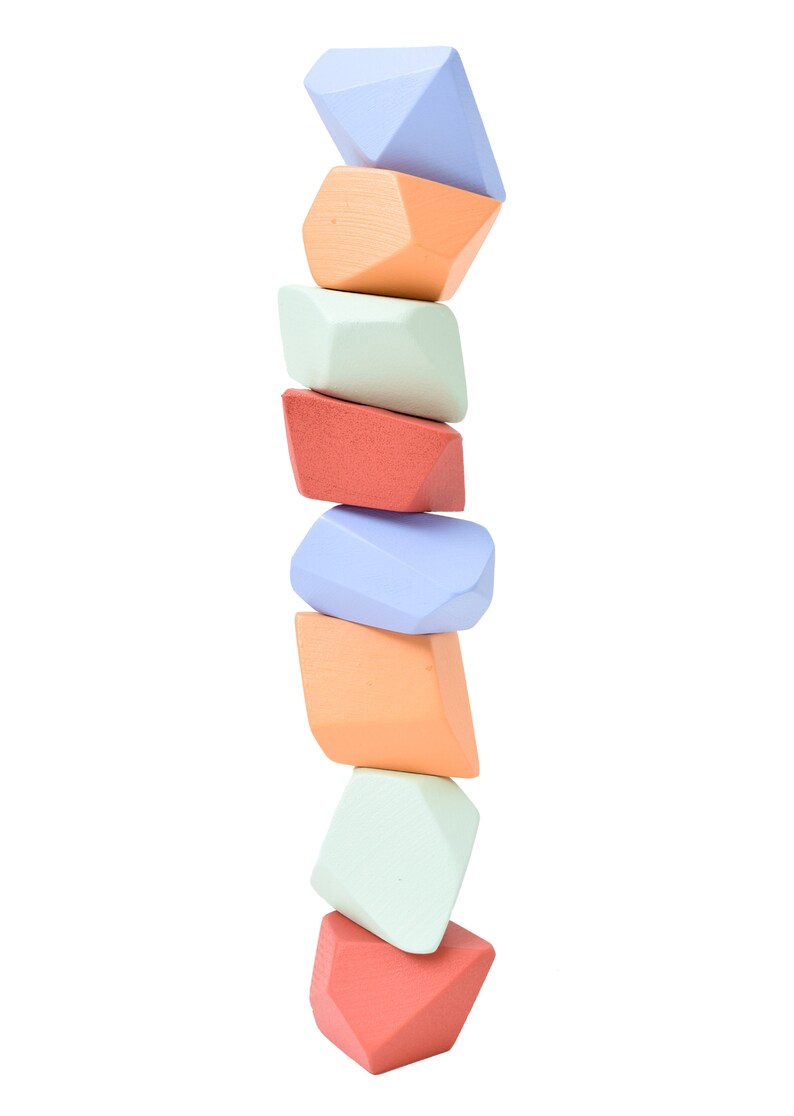 Rock Blocks Oasis set of 8 Toys for Toddlers Montessori Toys Balancing Blocks Handmade Gift for Kids Open Ended Play Waldorf Toys image 5