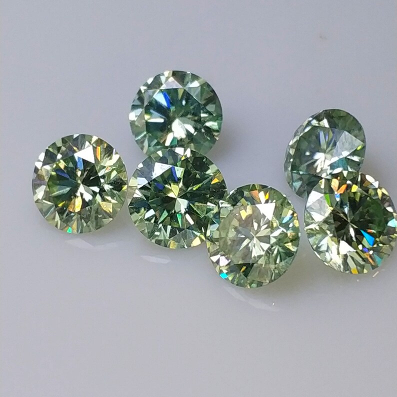 Excellent Quality Olive Green Color Round Cut Moissanite Stone - Etsy