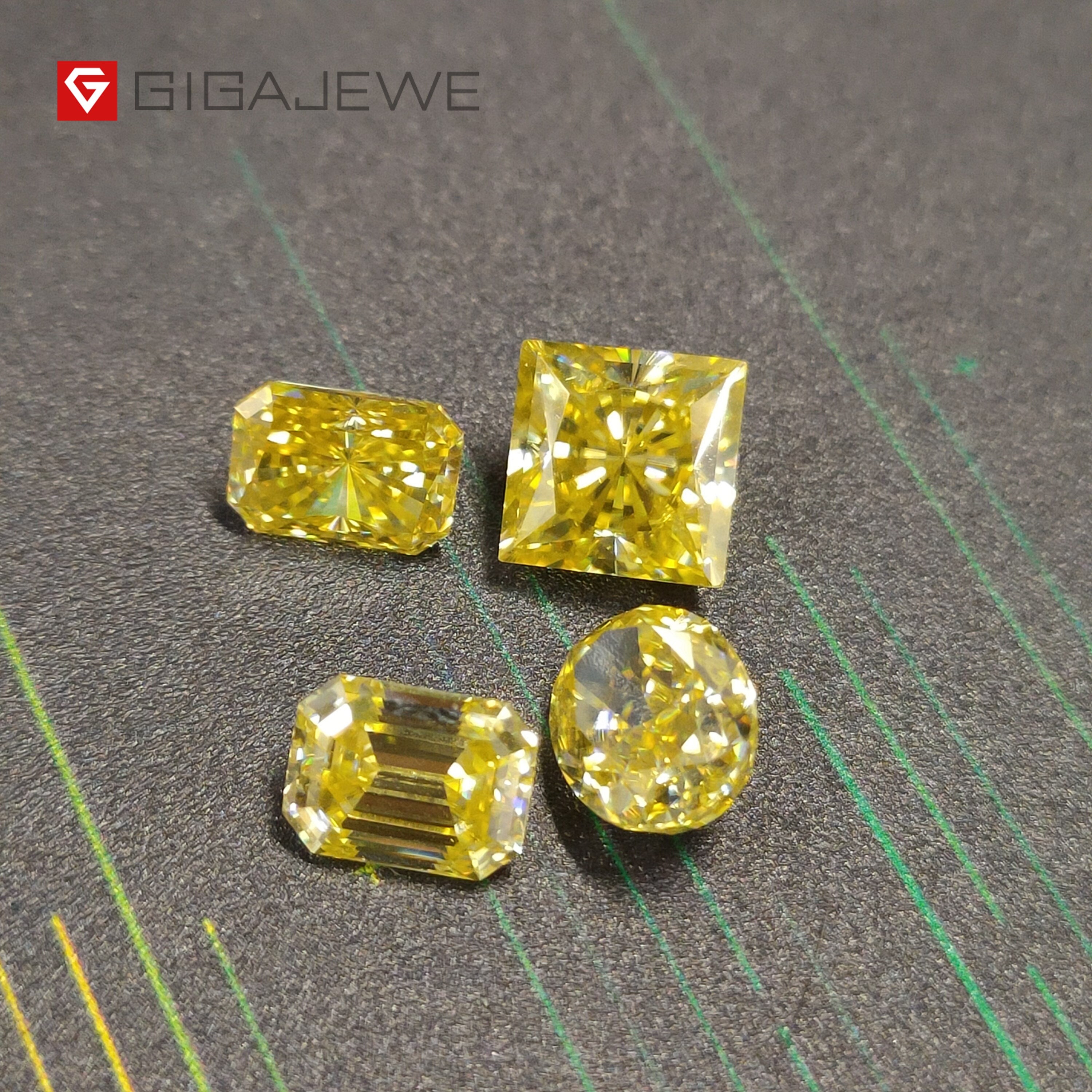 Fancy Yellow Lab Grown Color Moissanite Stone Loose Gemstone Etsy UK