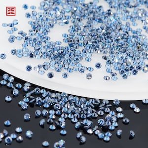 GIGAJEWE Natural color VIVID Blue Round cut  2mm-4mm Small size  Loose Moissanite Gemstone  Moissanite Loose for Jewelry Making