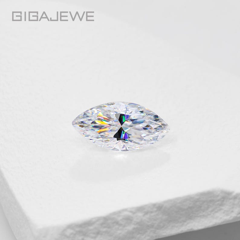 GIGAJEWE White D color Moissanite Marquise Cut Gemstone Loose Brilliant Stone With Certificate By Excellent Cut For Jewelry Making image 6
