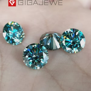 Cyan blue moissanite,Loose moissanite,Loose gemstone,Loose stone,Jewelry making stone,Round moissanite