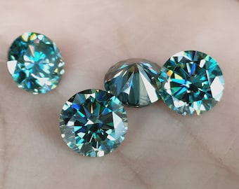 Loose Moissanite Blue 2.85 Ct 9.00 X 9.30 mm Heart Brilliant Cut For Jewelry Loose Moissanite Blue 2.85 Ct 9.00 X 9.30 mm Heart Brilliant Cut For Jewelry