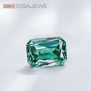 GIGAJEWE Natural Green color  Criss Cut Moissanite Loose Gemstone By Excellent Cut Jewelry Accessries