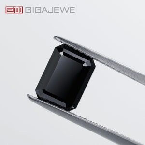 GIGAJEWE Black color Emerald Cut VVS With Certificate Moissanite Loose Gemstone Excellent Cut