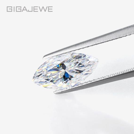 GIGAJEWE White D color Moissanite Marquise Cut Gemstone Loose Brilliant Stone With Certificate By Excellent Cut For Jewelry Making