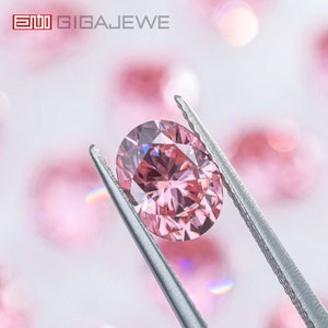 Sakura Pink color Best Hand Oval Cut  Moissanite Loose VVS1 Synthetic gemstone by Excellent Cut With Certificate For Jewelry Making and Gift