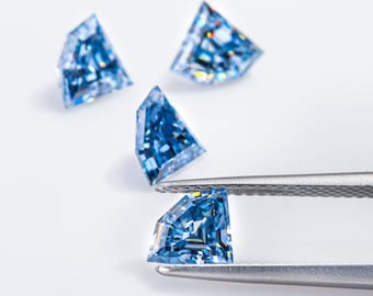 Blauw schild geslepen moissaniet, 1,0 kt losse edelsteen met certificaat
