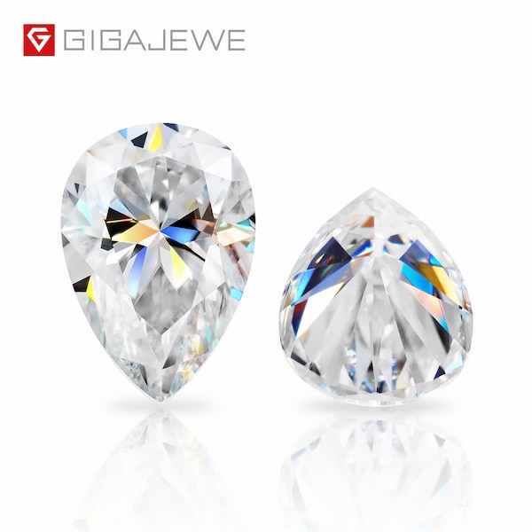 White D color  Moissanite Pear Cut  Loose Beads Gem Decorative Jewelry Stones With Certificate